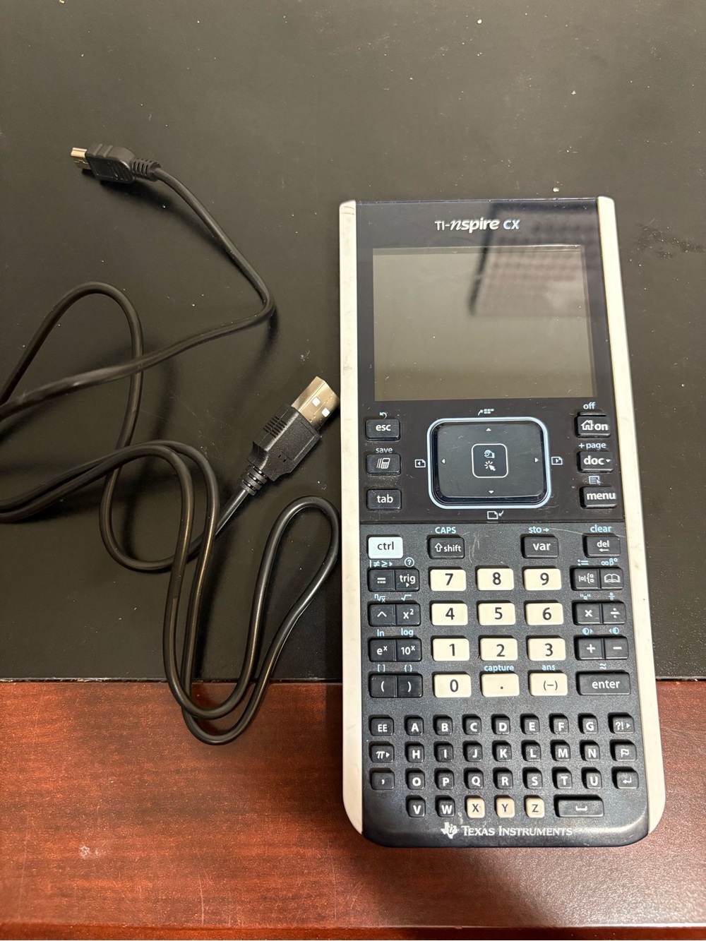 TI Nspire CX Calculator, w/ Battery & Cable, Texas Instruments - Tested